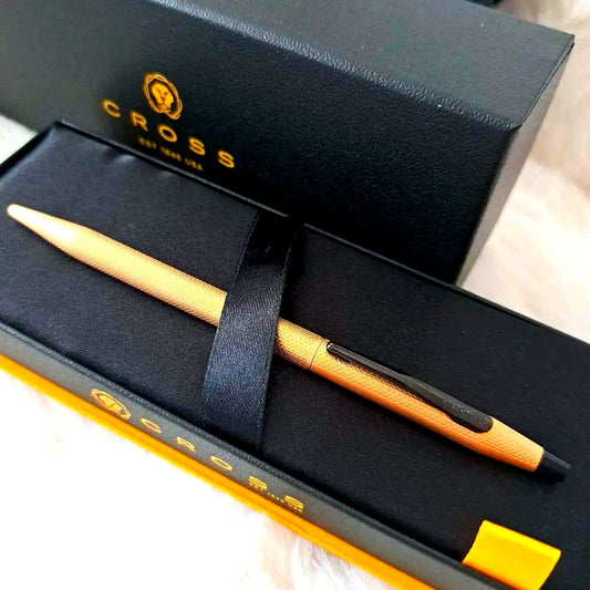 Cross gold-tone textured metal ballpoint pen with dedicated original box
