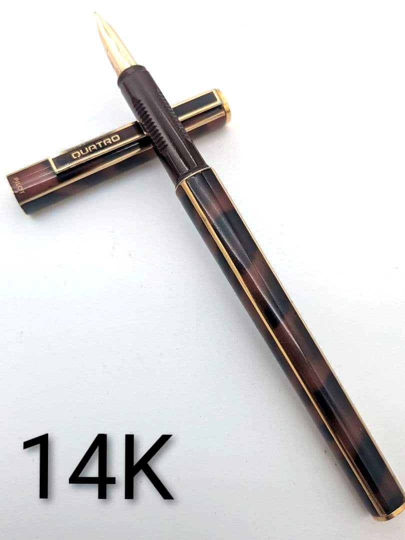 Pilot Quarto fountain pen featuring a 14K gold nib without accessories, shown in detail