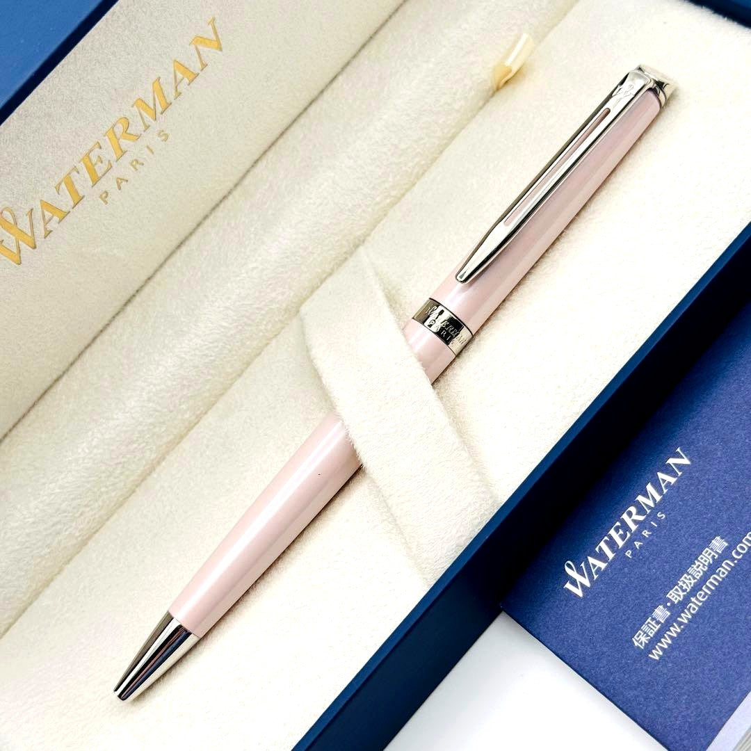 Waterman Hémisphère ballpoint pen in rose pink lacquer metal shown with cap on