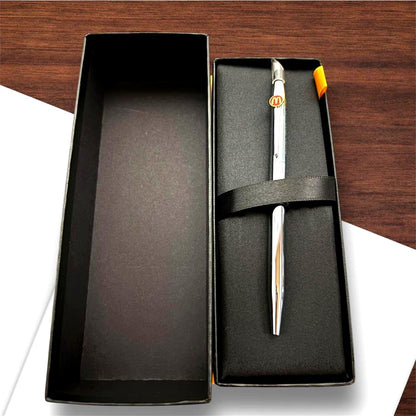 Cross Style silver metal ballpoint pen with dedicated carrying case new Japan import