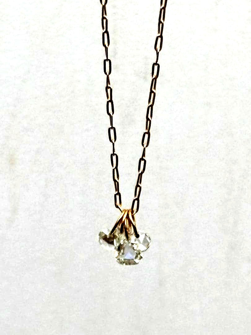 Agete diamond necklace 18K gold with a 70 cm long chain displayed on a white background