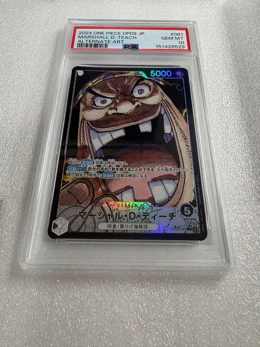 PSA 10 One Piece Marshall D. Teach L — OP09-081 — Japanese