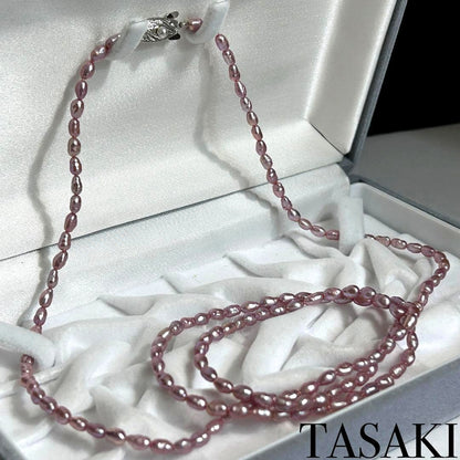 Tasaki Keshi Pearl Necklace with 3.5mm pearls, 82cm length in silver