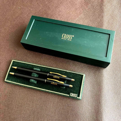 CROSS Coca-Cola branded ballpoint pen and mechanical pencil set with case imported from Japan