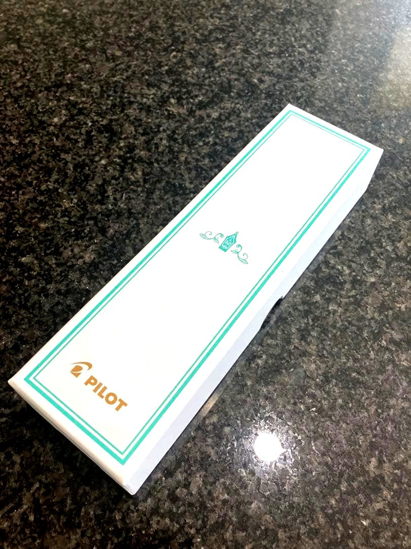 Pilot MR Fountain Pen Fine F with black barrel shown in simple packaging, brand new and unused