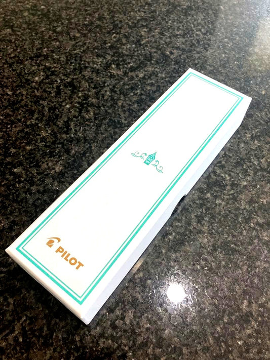 Pilot MR Fountain Pen Fine F with black barrel shown in simple packaging, brand new and unused