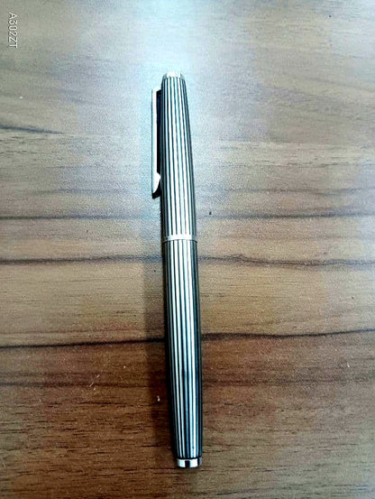 PILOT Custum Silver Stripe Fountain Pen with metal body and K18WG gold tip