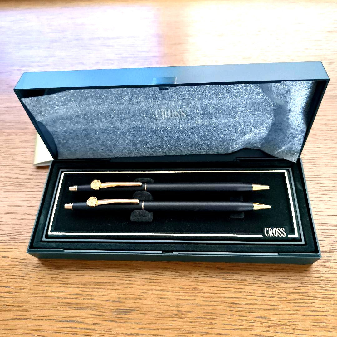 CROSS Classic Century ballpoint pen and mechanical pencil set with Vettel logo, unused and American made
