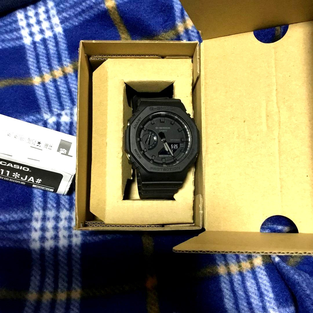 Casio G-Shock GA-2100 black watch Japan import in used excellent condition shown from front angle