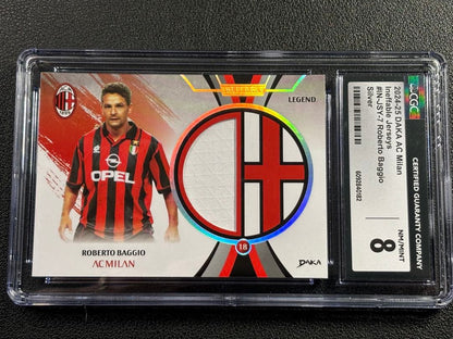 CGC8 NM/Mint以下 Roberto Baggio /50 AC Milan Jersey Card — Japanese