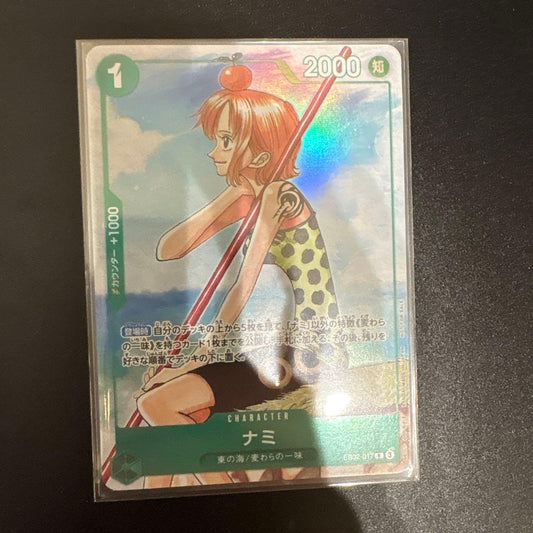 One Piece Nami EB02-017 3rd Anniversary Complete Guide Book Japanese Parallel Full Art Card