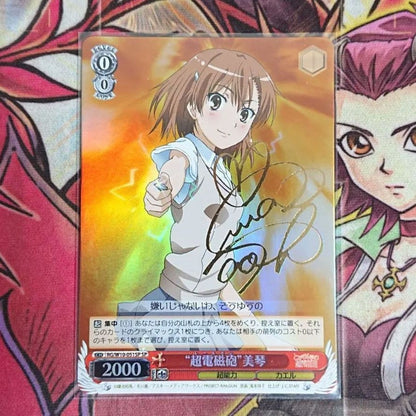 Weiss Schwarz Super Rare Beautiful Condition Weiss Schwarz Railgun Mikoto SP Signed — Japanese