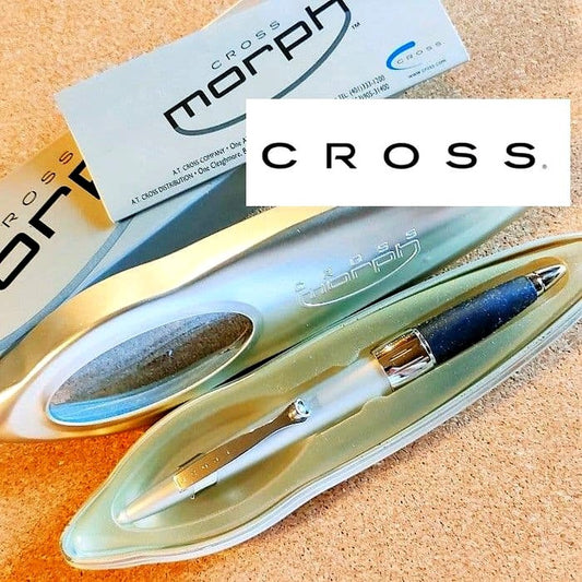 Discontinued Cross Morph Morf Ballpoint Pen 472-4 with unique shape and carrying case
