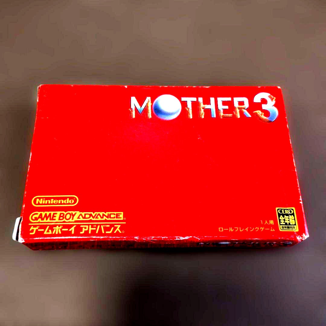 MOTHER3 Game Boy Advance GBA cartridge with damaged box and instruction manual