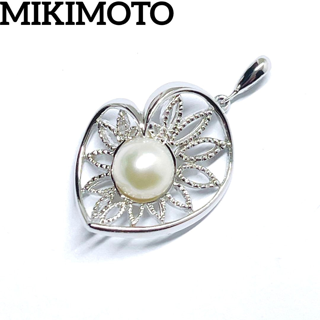 MIKIMOTO Pearl Necklace Pendant Top featuring a 7.2mm pearl set in silver with total weight 2.7g