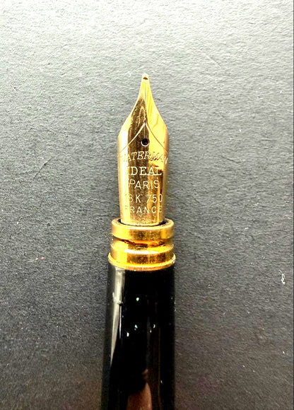 WATERMAN Fountain Pen IDEAL with 18K 750 gold nib in black and gold finish
