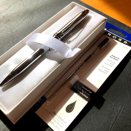 Used Cross ballpoint pen refill in silver color with one refill included imported from Japan