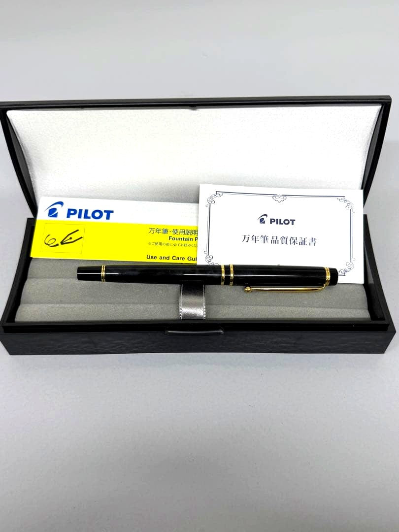 Close-up of PILOT Fountain Pen featuring a 14K gold nib on a white background