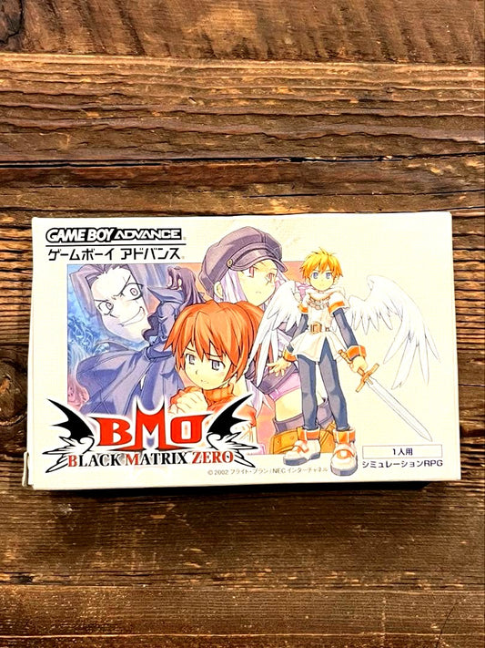 Black Matrix Zero BMO cartridge for Game Boy Advance with instruction manual and protective case