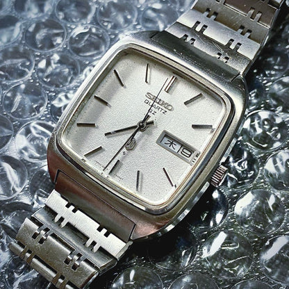 SEIKO QZ 1974 Cushion Frosted Quartz Men's Watch — Japanese