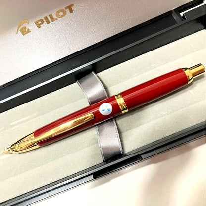 PILOT Capless Fountain Pen FC-15SR in red burgundy with gold trim and fine 18K nib