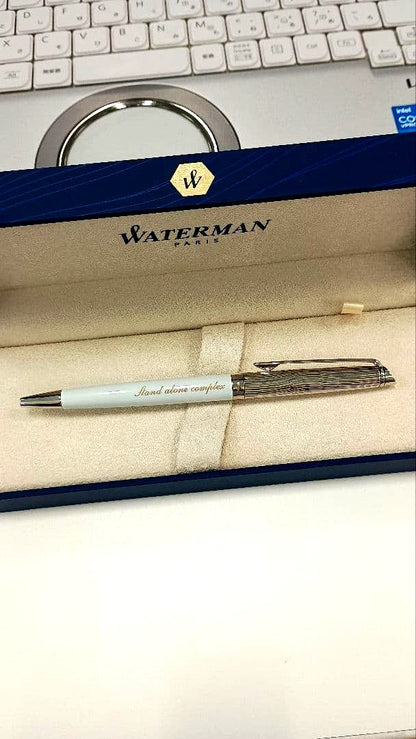 Waterman Stand Along Conplex white metal pen with simple elegant design and dedicated case