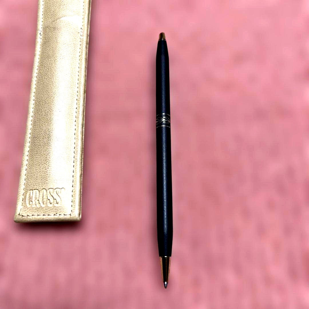 Cross AT.CROSS non-clip ballpoint pen with leaf inlay in a USA-made case