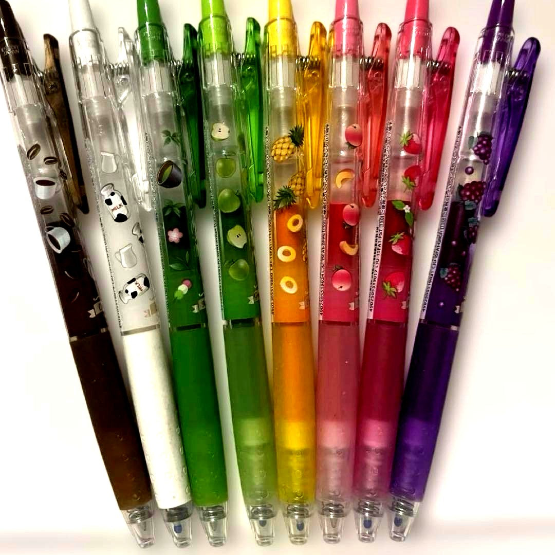 Pilot Juice Limited Edition ballpoint pen 8-piece set with brown, dark green, and light pink pens