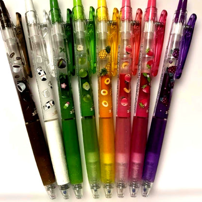 Pilot Juice Limited Edition ballpoint pen 8-piece set with brown, dark green, and light pink pens