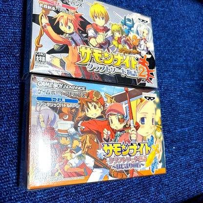 Summon Night Craft Sword Story 1 and 2 game cartridge set for GBA with condition details