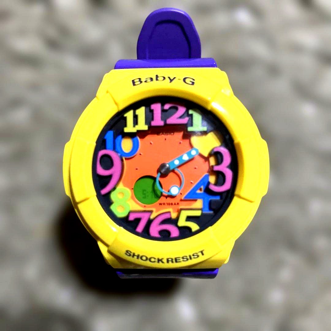 Casio Baby-G Crazy Neon Series BGA-131-9BJF yellow watch with fluorescent illumination and resin band