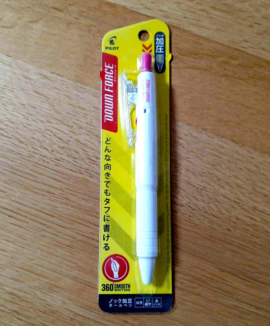 Pilot Down Force pressurized ballpoint pen 0.7mm with white barrel and black ink