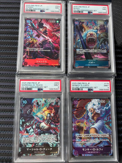 PSA 10 One Piece One Piece 2nd Anniversary Four Consecutive Cards L — Japanese