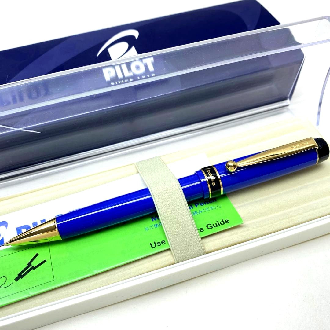 Pilot Lusina blue mechanical pencil 0.5mm with push-type mechanism and included carrying case