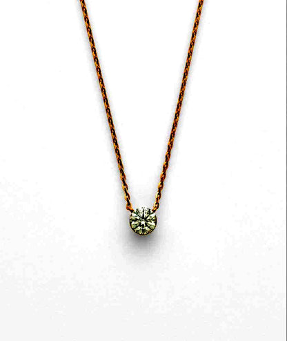 agete K18 gold necklace with 0.2ct diamond and adjustable length 40 to 45.5 mm
