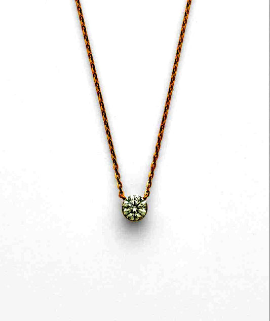 agete K18 gold necklace with 0.2ct diamond and adjustable length 40 to 45.5 mm