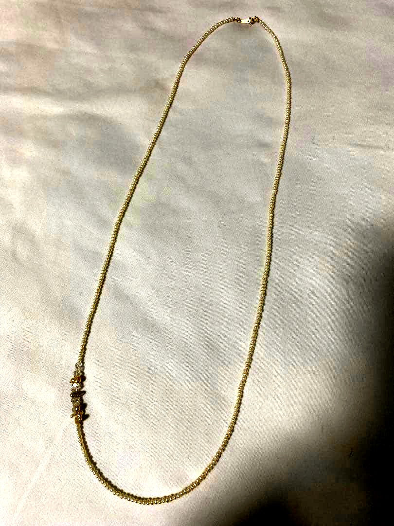 Freshwater Pearl Hackima Diamond Akoya Pearl Necklace approximately 83 cm long displayed on a white background