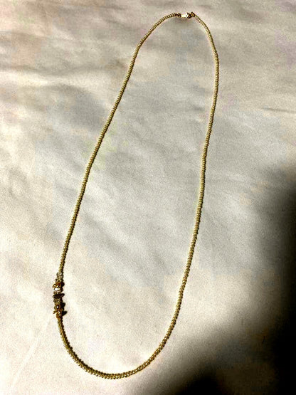 Freshwater Pearl Hackima Diamond Akoya Pearl Necklace approximately 83 cm long displayed on a white background