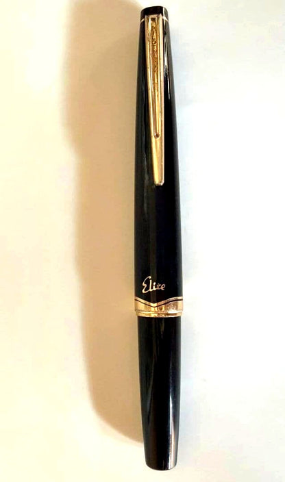 PILOT Elite fountain pen with 18K gold fine nib in black and gold finish