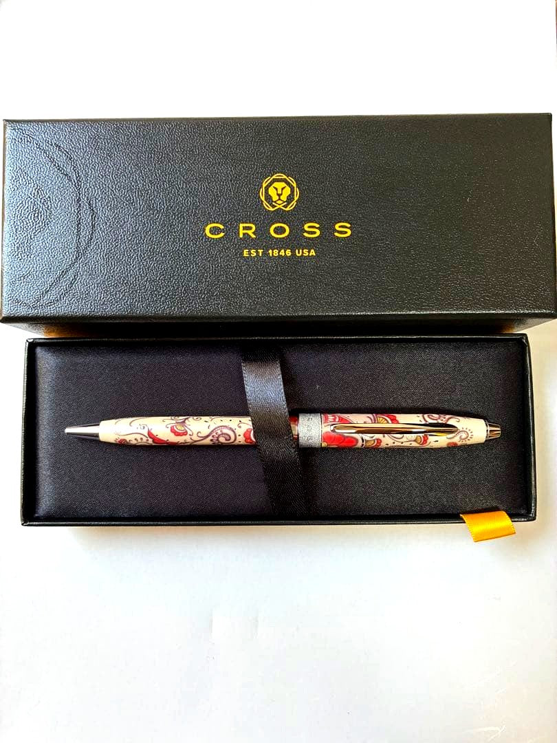 Cross Botanica red ballpoint pen with gold trim and floral design in original box