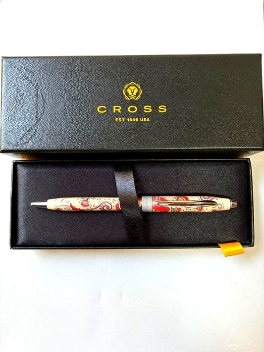 Cross Botanica red ballpoint pen with gold trim and floral design in original box