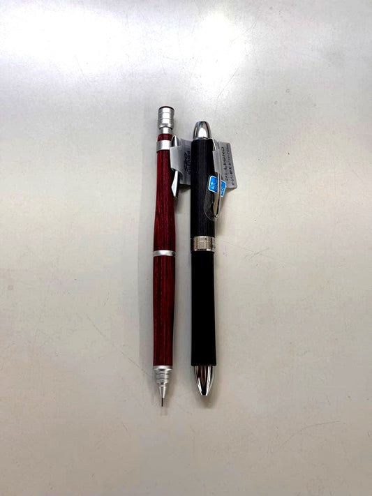 PILOT S20 LEGNO multi-function ballpoint pen set in deep red with 0.3mm tip