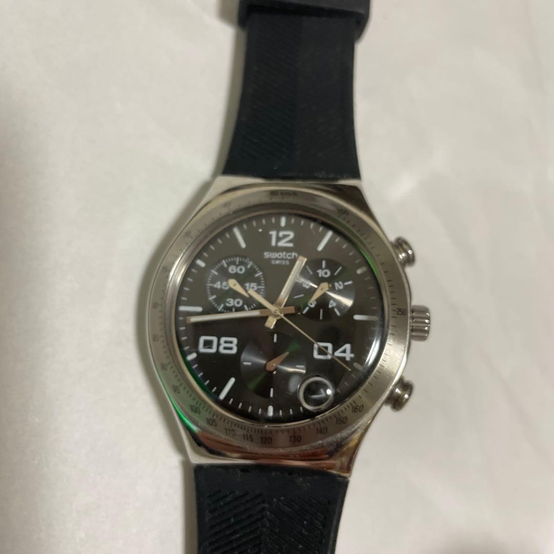 swatch Cougar Chrono Black Analog Men's — Japanese