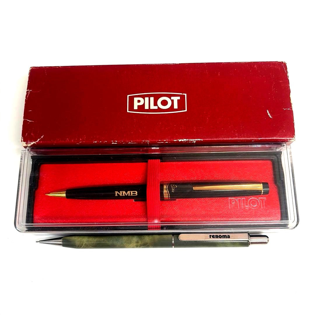 Showa Retro Pilot and Renoma mechanical pencil set with simple packaging and used condition