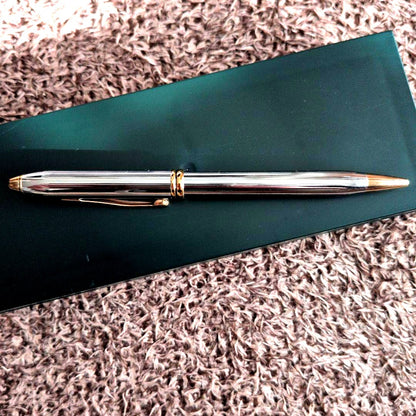 Cross Classic Logo Ballpoint Pen with old logo in used condition showing slight discoloration