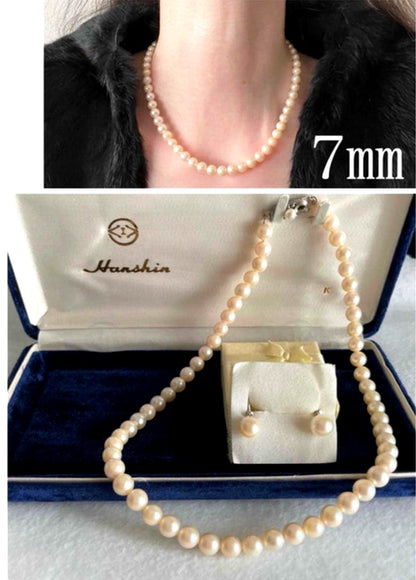 Vitamin Tiger's Eye 7mm bead necklace 40cm and matching silver earrings with slight yellow tone