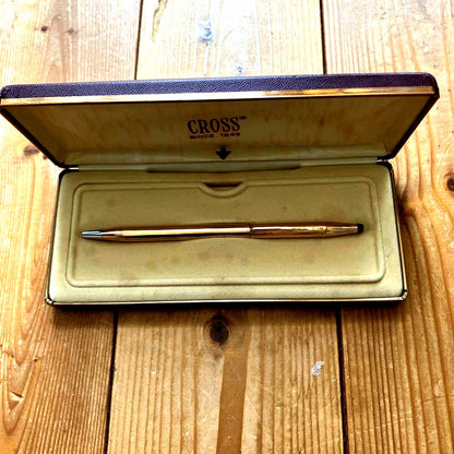 Cross Gold Metal Ballpoint Pen with matching dedicated case, like new condition