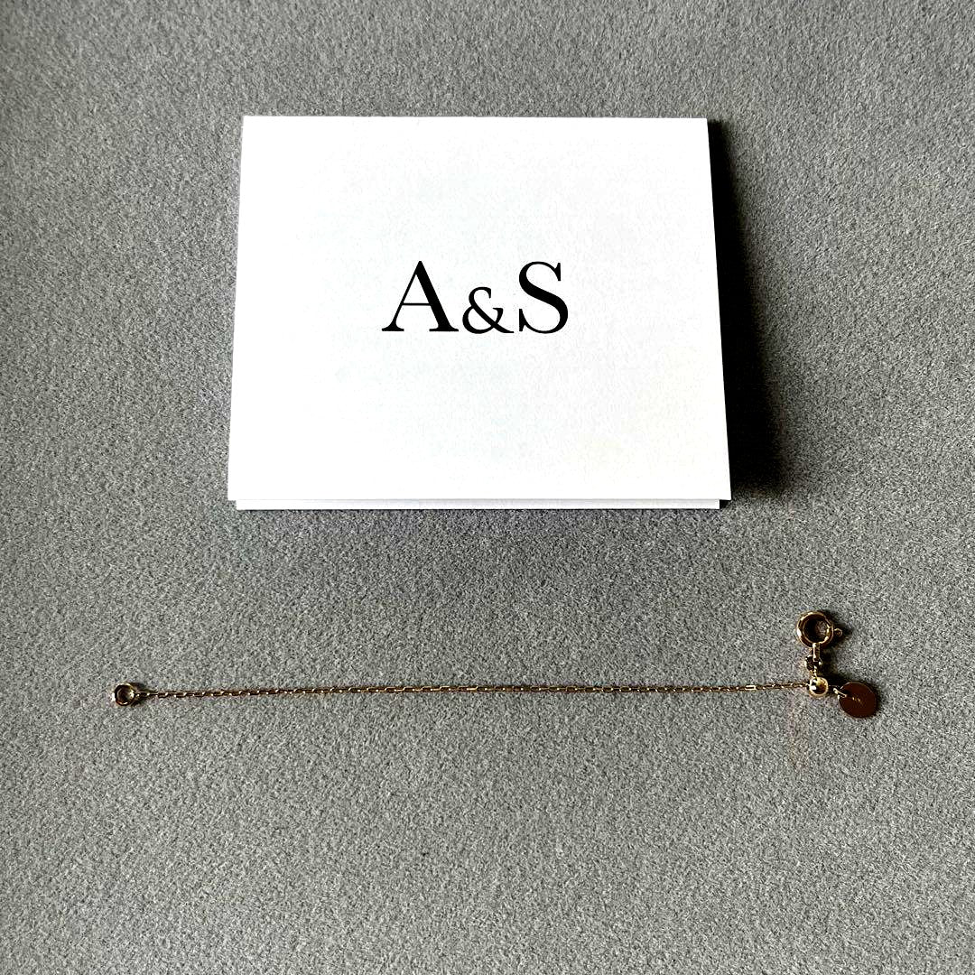 Agete Slide Adjuster Necklace in K10 gold with a 10 cm adjustable length