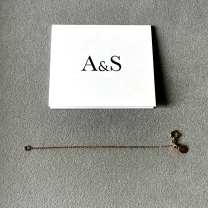 Agete Slide Adjuster Necklace in K10 gold with a 10 cm adjustable length