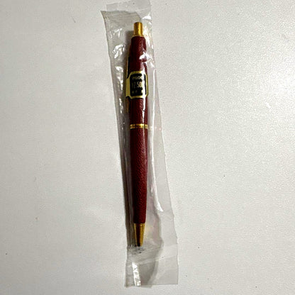Pilot Leather-wrapped Ballpoint Pen ② in black with silver accents, 130mm length